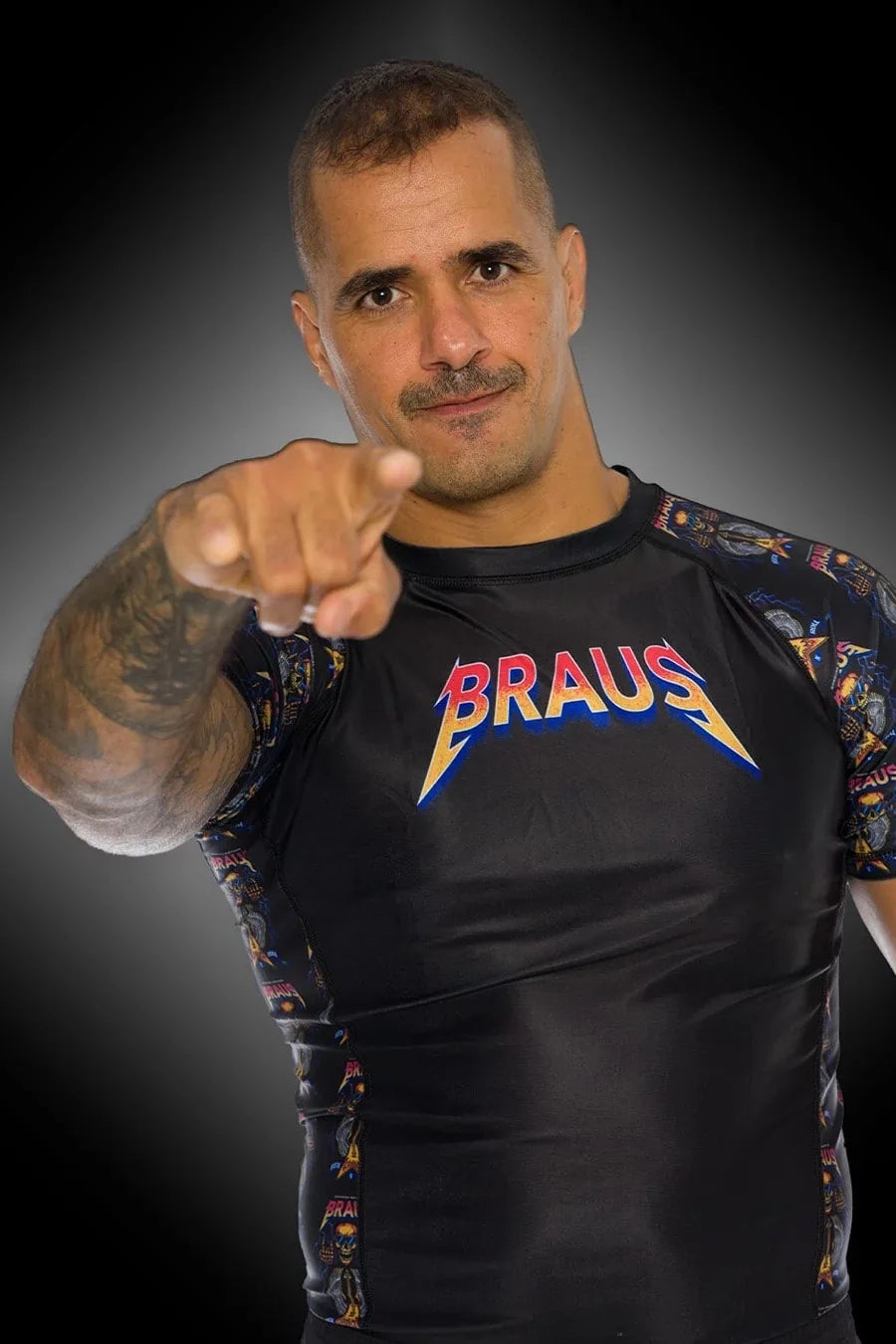 Braus Fight Brasil Rash Guard Rock and Roll Preto