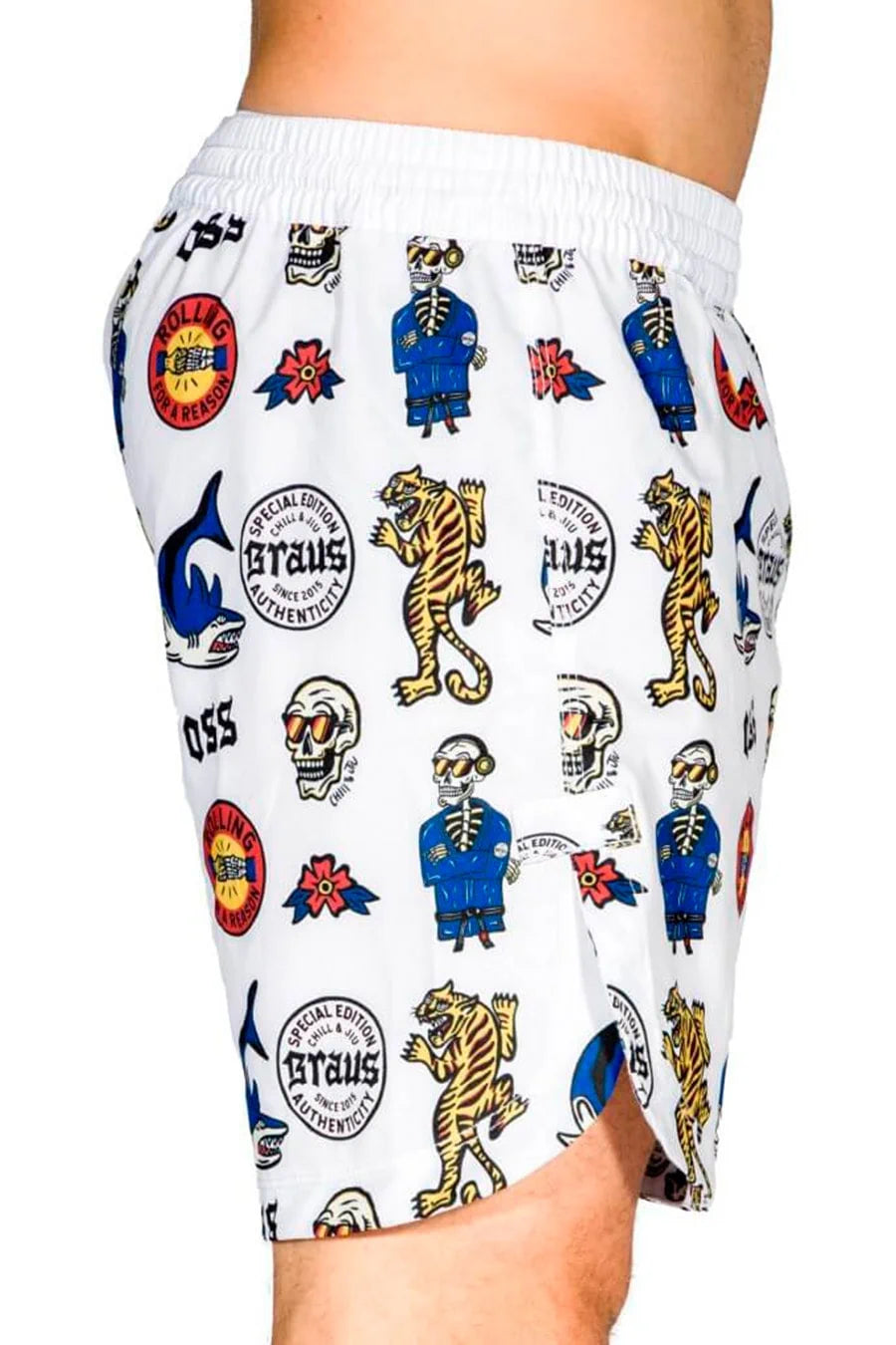 Braus Fight Brasil Shorts Chill and Jiu Branco