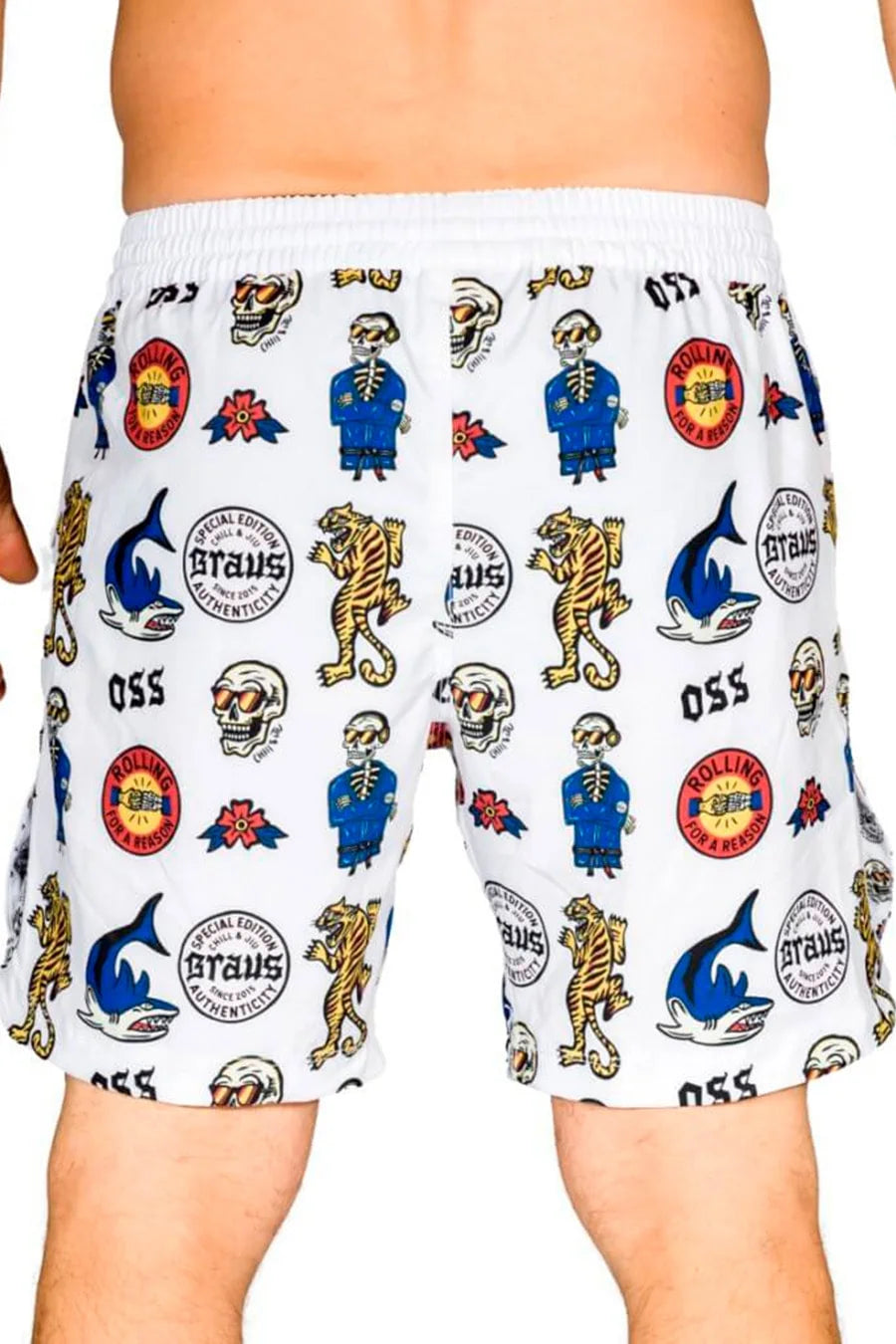 Braus Fight Brasil Shorts Chill and Jiu Branco