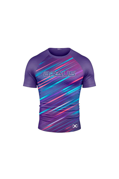 Rash Guard Neon Strike Manga Curta Roxa