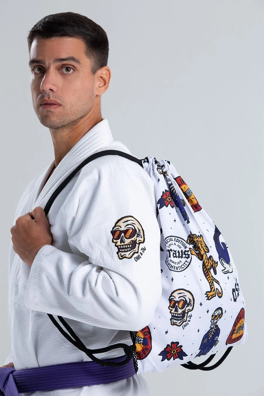 Braus Fight Brasil Kimono Masculino Chill and Jiu Branco