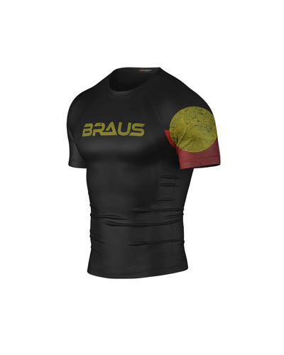 Rash Guard Bandeira Aboriginal No Gi Manga Curta