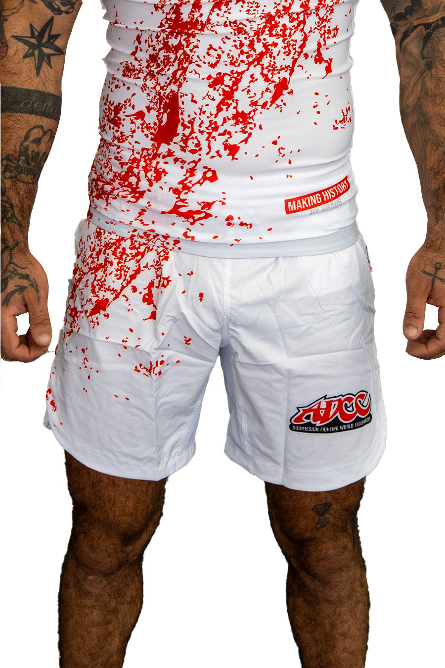 ADCC Bloody No Gi Fight Shorts Branco