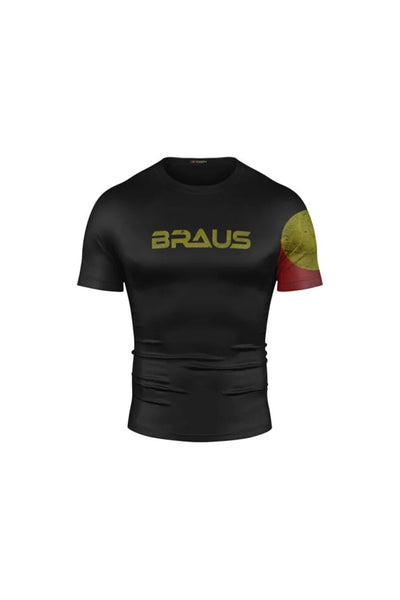 Rash Guard Bandeira Aboriginal No Gi Manga Curta