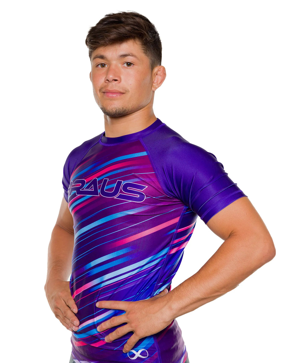 Rash Guard Neon Strike Manga Curta Roxa