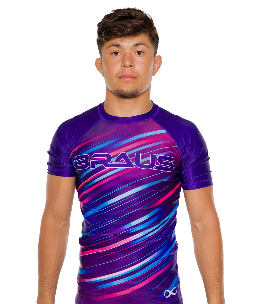 Rash Guard Neon Strike Manga Curta Roxa