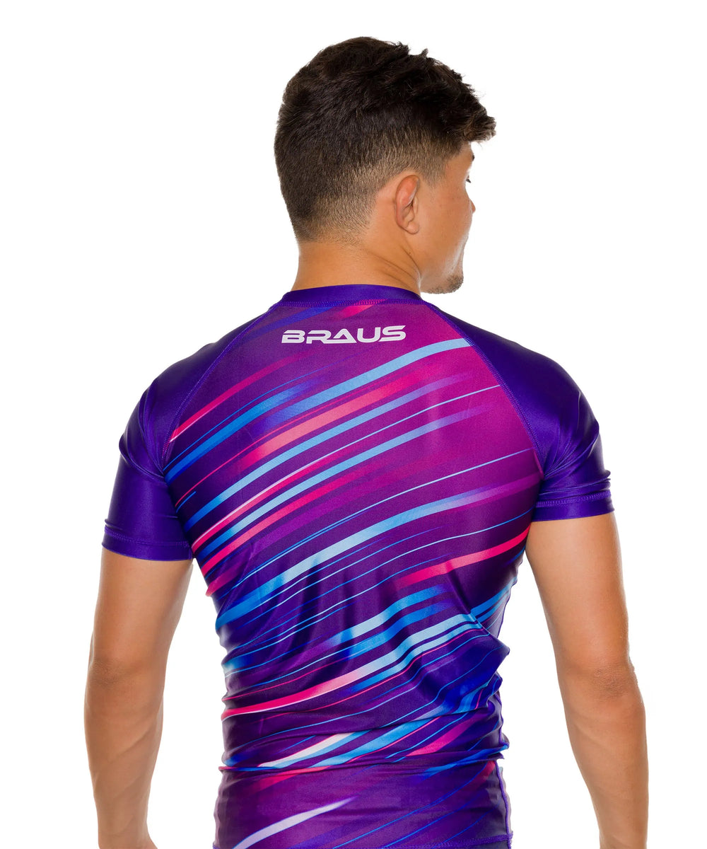 Rash Guard Neon Strike Manga Curta Roxa