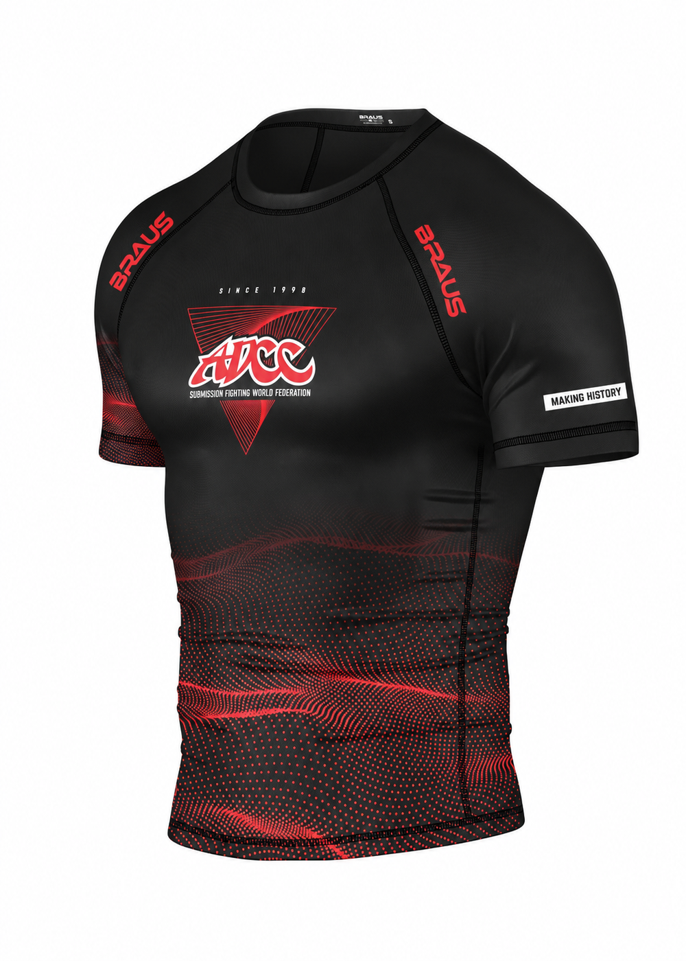Rash Guard ADCC Infinite Manga Curta Preta Adulto - BRAUS Fight