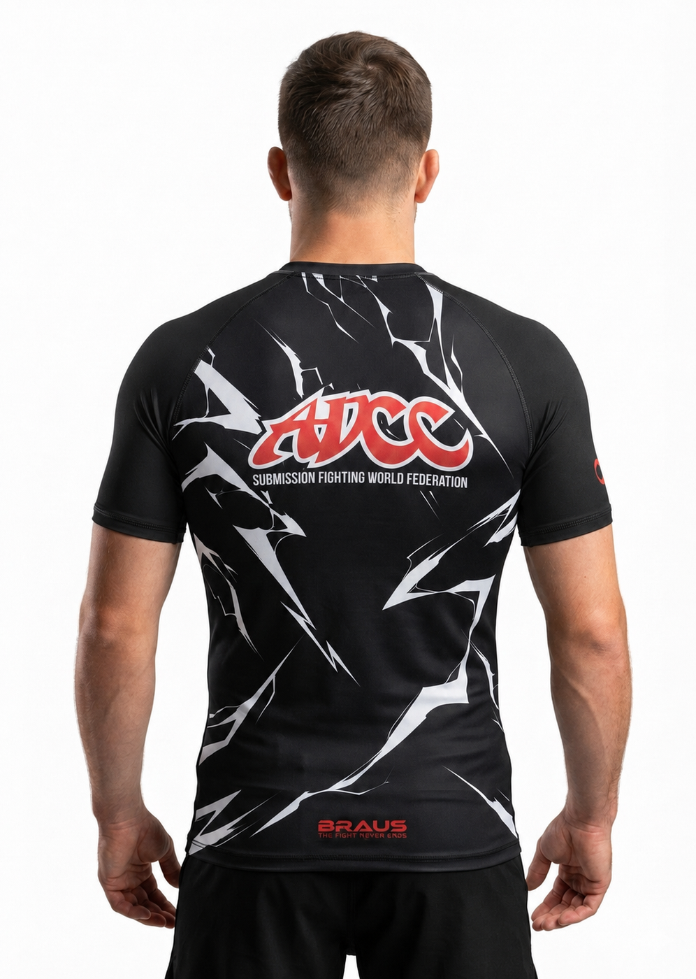 Rash Guard ADCC Lightning Manga Curta Preta Adulto - imagem 3