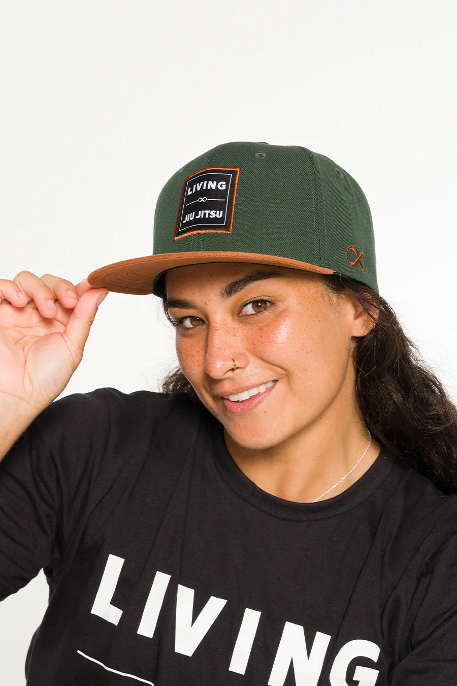 Boné Snapback Feminino Living Jiu Jitsu Verde Militar BRAUS - imagem 2