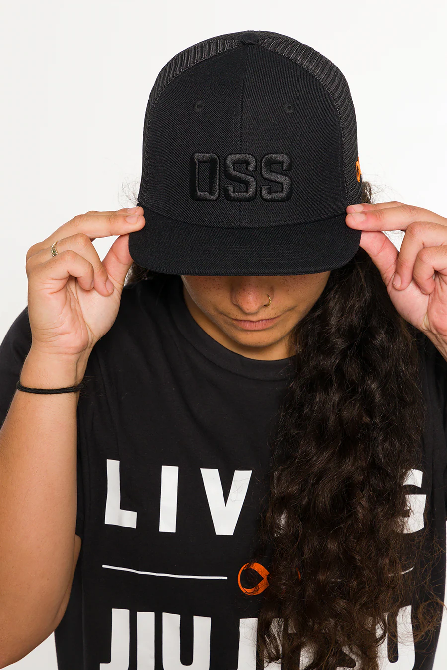 Boné OSS Trucker Snapback feminino preto BRAUS Fight - imagem 1