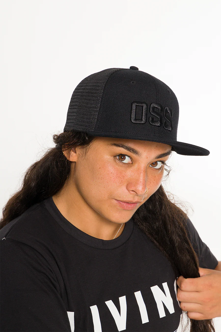 Boné OSS Trucker Snapback feminino preto BRAUS Fight - imagem 2