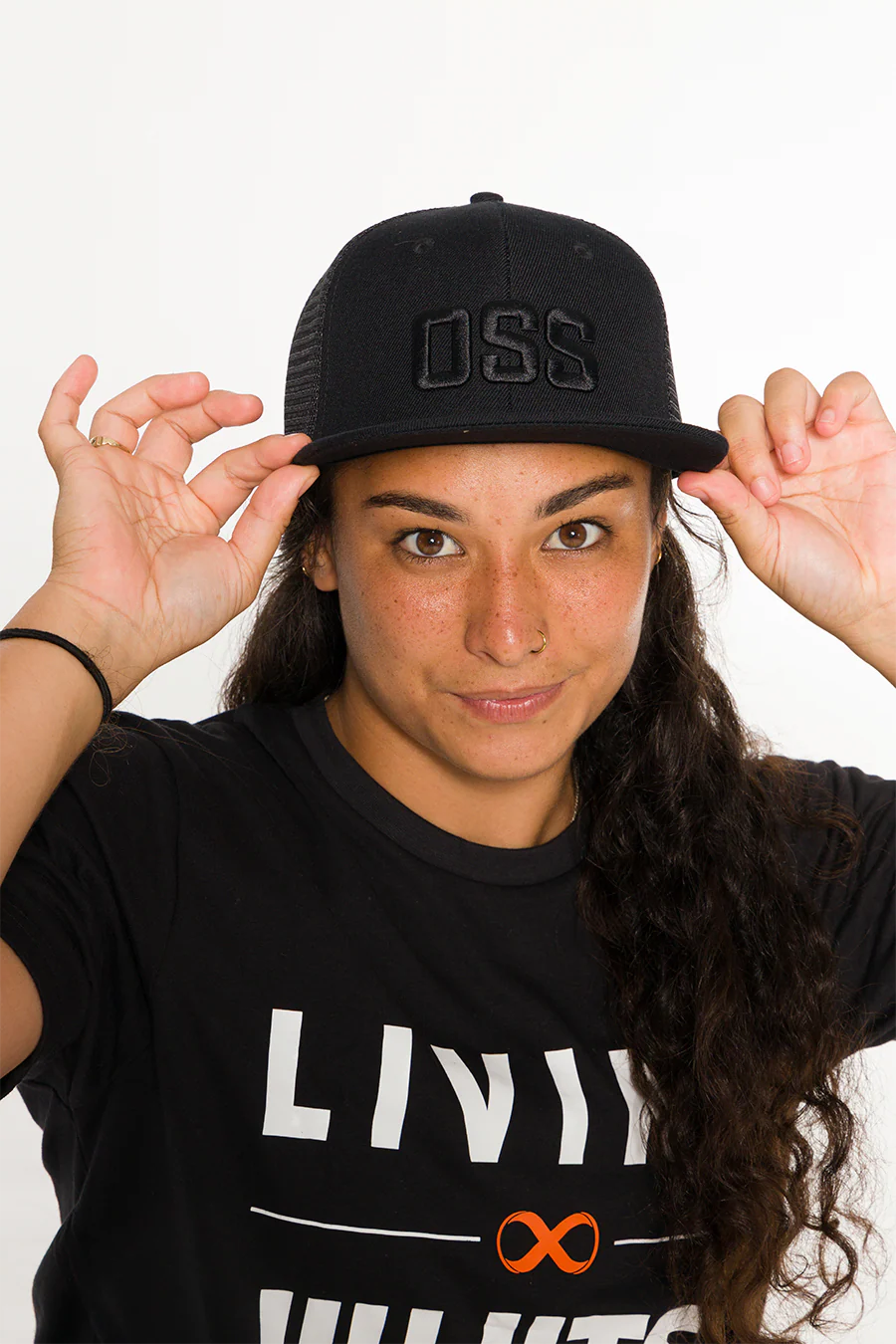 Boné OSS Trucker Snapback feminino preto BRAUS Fight - imagem 3