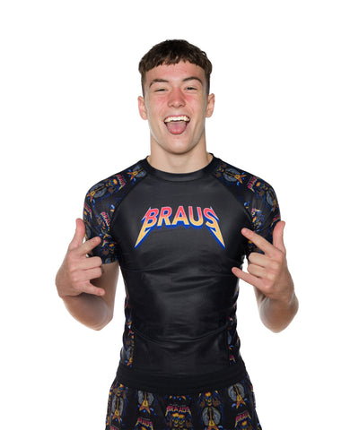 Rash Guard Rock and Roll Infantil Manga Curta