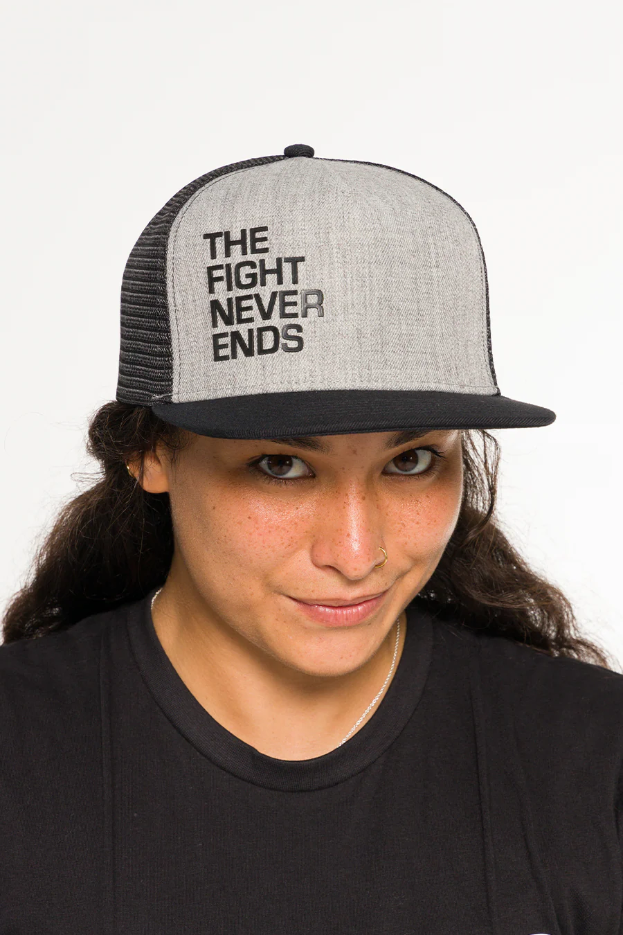 Boné Trucker Snapback Feminino The Fight Never Ends BRAUS - imagem 1