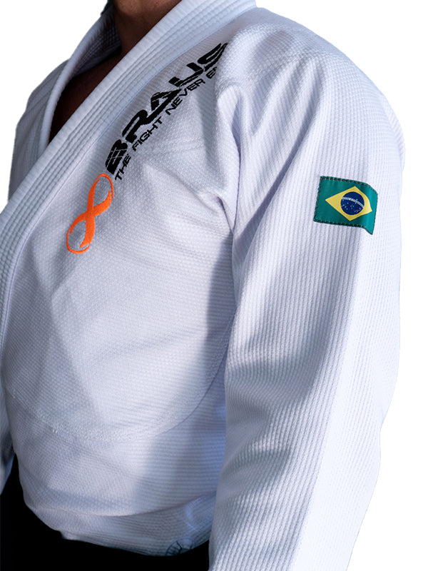 Braus Fight Brasil Jiu Jitsu Kimono Masculino Roots Branco